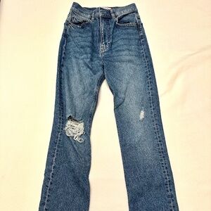 Reformation Liza High Rise Straight Jeans Palermo Destroyed - Size 25